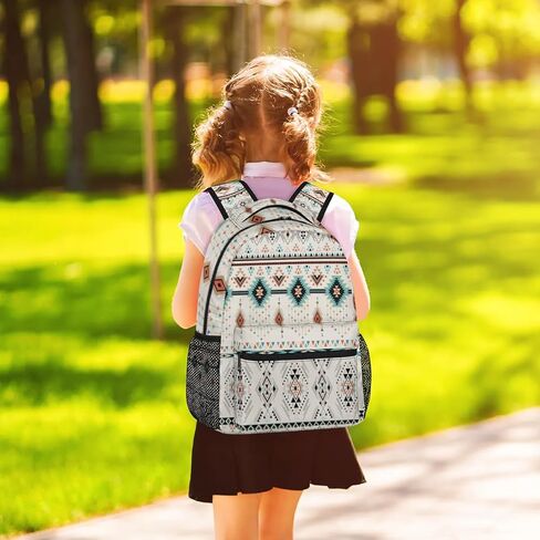 School Backpack for Boys Girls- Large Waterproof Travel Daypack Laptop Backpack Schoolbag with Adjustable Padded Straps(Aztec) in Saudi Arabia