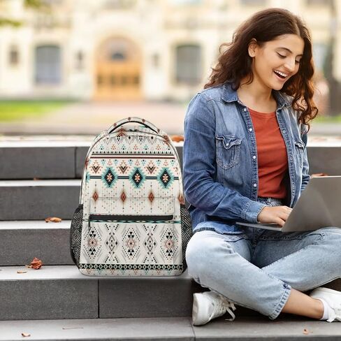 School Backpack for Boys Girls- Large Waterproof Travel Daypack Laptop Backpack Schoolbag with Adjustable Padded Straps(Aztec) in Saudi Arabia
