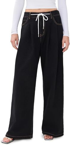 Women's Slouched Tie Up Jeans in Kuwait