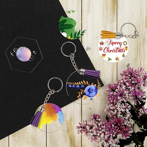 240Pcs Acrylic Keychain Blanks,Including 80pcs Black Acrylic Round Blank,80pcs Keychain Rings and 80pcs Jump Rings for DIY Keychain Projects and Crafts Tags in Saudi Arabia