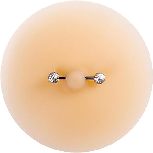 VASTLUCKY Nipple Covers with Piercing Resuable Adhesive Pierced Perks Prosthetic Nipples Breast Petals Fake Piercing Ring in Kuwait