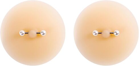 VASTLUCKY Nipple Covers with Piercing Resuable Adhesive Pierced Perks Prosthetic Nipples Breast Petals Fake Piercing Ring in Kuwait