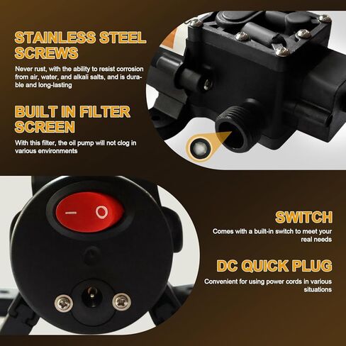 تحرك مضخة نقل الوقود 12V 75W 120 جالون من الغاز أو الديزل في الساعة ، مع سد وزوار سجائر للسيارة ومقطع بطارية ، ومضخة نقل البنزين الكهربائية للقوارب ، والزر ، والجرارات in Kuwait