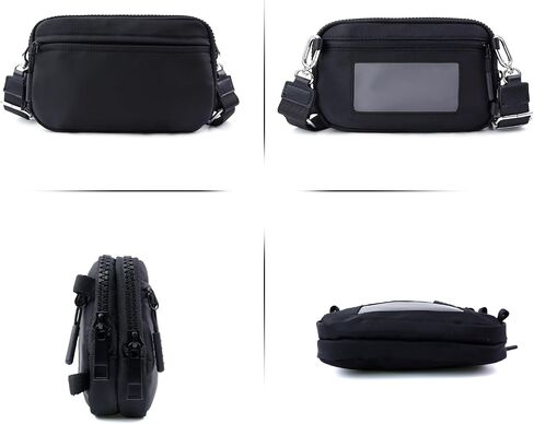 محفظة معصم مزدوجة Ibee للنساء RFID حظر محفظة Crossbody مع نافذة معرف معرف كبير المعصم نايلون in Kuwait