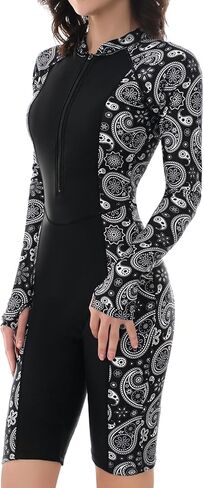 Women's Long Sleeve One-Piece Swimsuit: Rash Guard Boyleg Bathing Suit Sport Surfing Athletic Swimwear in Kuwait