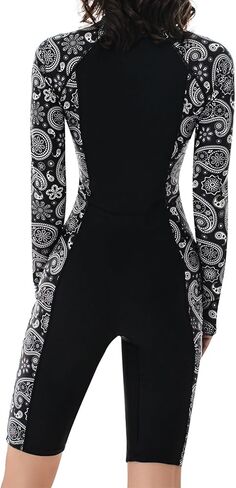 Women's Long Sleeve One-Piece Swimsuit: Rash Guard Boyleg Bathing Suit Sport Surfing Athletic Swimwear in Kuwait