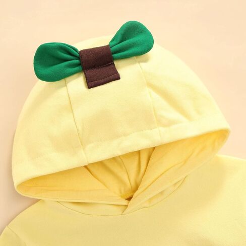 Toddler Baby Banana Outfit Infant Banana Costume Long Sleeve Yellow Fruit Romper Hooded Pullover Girl Boy Clothes in Saudi Arabia