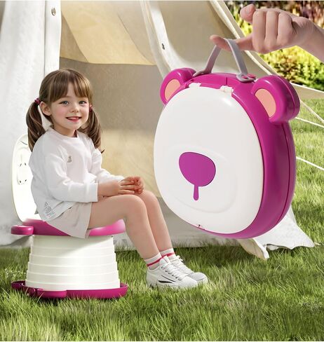 Travel Potty Seat for Toddler，Foldable Car Potty for Toddler, Portable Toilet Seat for Kids with Potty Liners, Absorbent Pads, Portable Potty Seat for Toddler Travel, Camping And Outdoor Use in Saudi Arabia