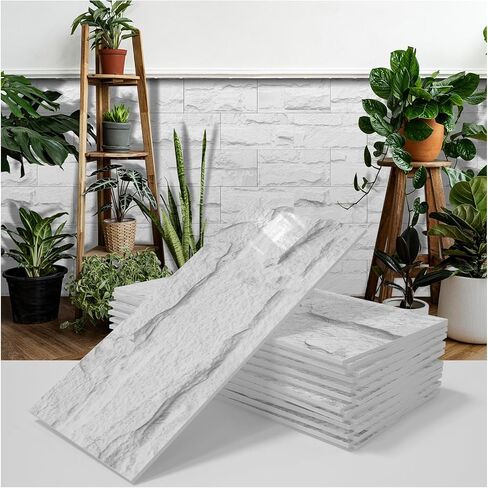 TUOKING 99-Pieces Stone Composite Subway Tiles Peel and Stick Backsplash 4"x 12" PVC Self-Adhesive Matte Brick Texture Wall Tiles Stick on Kitchen Bathroom(LPM-17-99PCS) in Kuwait
