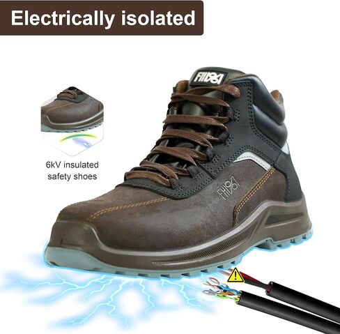 6 Inch Composite Toe Work Boots for Men & Women, Waterproof with 6KV Insulation, Shock Absorption Technology, Reflective Leather (Conforms to ASTM F2413-18 Certified) in Saudi Arabia