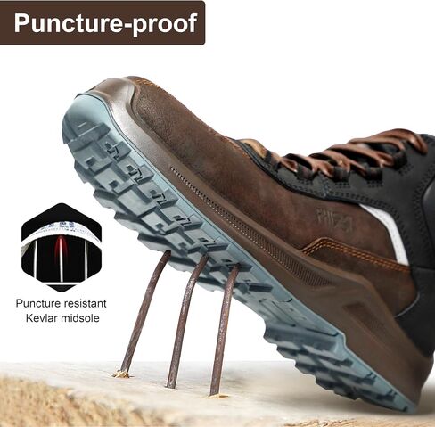 6 Inch Composite Toe Work Boots for Men & Women, Waterproof with 6KV Insulation, Shock Absorption Technology, Reflective Leather (Conforms to ASTM F2413-18 Certified) in Saudi Arabia