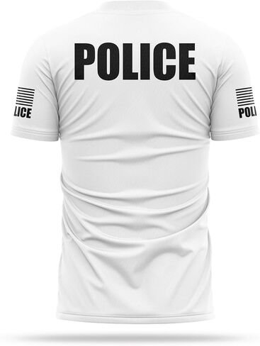 Police Utility Shirts for Men | USA Patriotic Lightweight Tee | Micro Polyester, Moisture-Wicking Quick-Dry Comfort. in Saudi Arabia