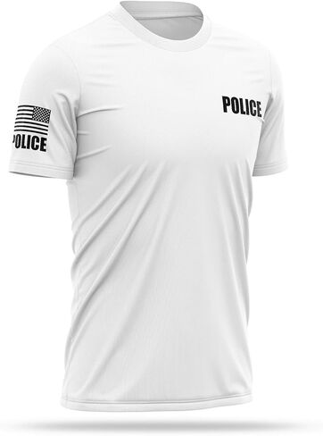 Police Utility Shirts for Men | USA Patriotic Lightweight Tee | Micro Polyester, Moisture-Wicking Quick-Dry Comfort. in Saudi Arabia