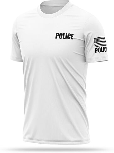 Police Utility Shirts for Men | USA Patriotic Lightweight Tee | Micro Polyester, Moisture-Wicking Quick-Dry Comfort. in Saudi Arabia
