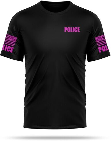 Police Utility Shirts for Men | USA Patriotic Lightweight Tee | Micro Polyester, Moisture-Wicking Quick-Dry Comfort. in Saudi Arabia