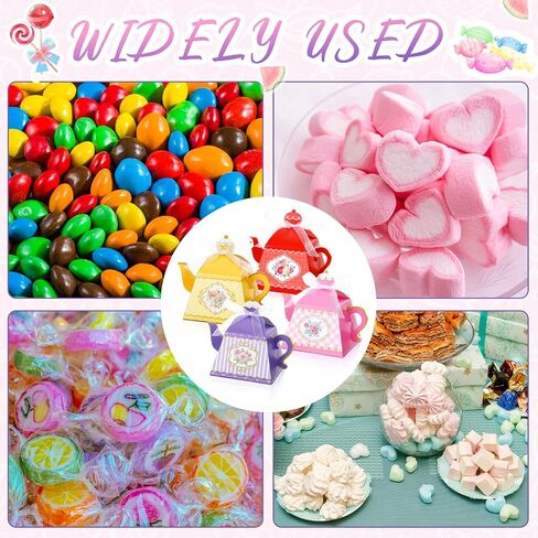 Qilery 72 Pcs Tea Party Favor Boxes Vintage Teapot Favor Boxes Floral Teapot Wedding Gift Candy Boxes Pot Shaped Tea Party Favor Boxes for Baby Shower Brunches Birthday Garden Wedding Decoration in Saudi Arabia