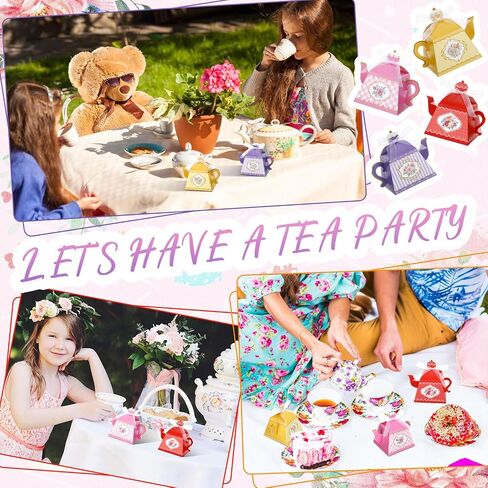 Qilery 72 Pcs Tea Party Favor Boxes Vintage Teapot Favor Boxes Floral Teapot Wedding Gift Candy Boxes Pot Shaped Tea Party Favor Boxes for Baby Shower Brunches Birthday Garden Wedding Decoration in Saudi Arabia