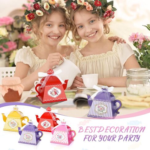 Qilery 72 Pcs Tea Party Favor Boxes Vintage Teapot Favor Boxes Floral Teapot Wedding Gift Candy Boxes Pot Shaped Tea Party Favor Boxes for Baby Shower Brunches Birthday Garden Wedding Decoration in Saudi Arabia