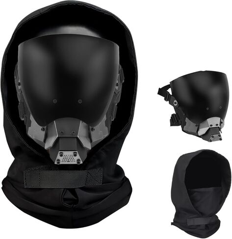 Cosplay Cyber ​​Punk Mask Rogue Cowl Hood Scarf Balaclava Punk Face Come Costume Techwear for Men Halloween Party in Kuwait