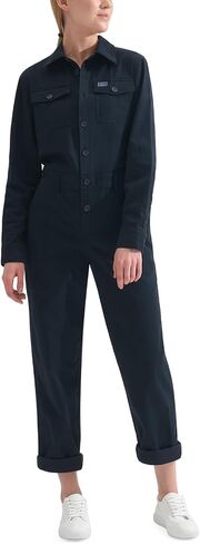من Hisea Women Flex Sleeve Coveralls ، Women Related Fit Twill Twill Coverall مع الخصر المرن والجيب in Saudi Arabia