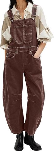 yoeasy Women's Denim Overall Barrel Wide Leg Bib Baggy Jeans Adjustable Strap Denim Romper Stretch Jumpsuit Y2K Pants in Kuwait