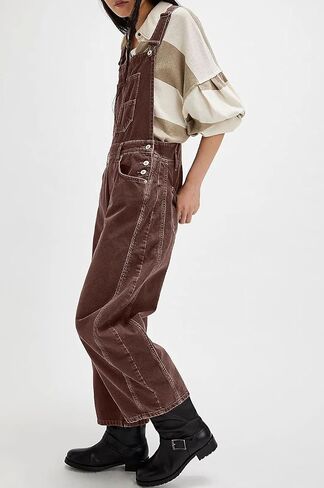 yoeasy Women's Denim Overall Barrel Wide Leg Bib Baggy Jeans Adjustable Strap Denim Romper Stretch Jumpsuit Y2K Pants in Kuwait