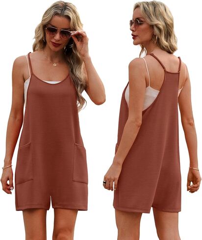 Lepunuo Womens Summer Summer Rompers Rompers Athletic Servicey Sevels Sheorts Belfsuits مع جيوب in Kuwait
