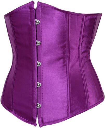 Women's Gothic Classic Satin Lace Up Boned Underbust Corsets Bustiers Top in Saudi Arabia
