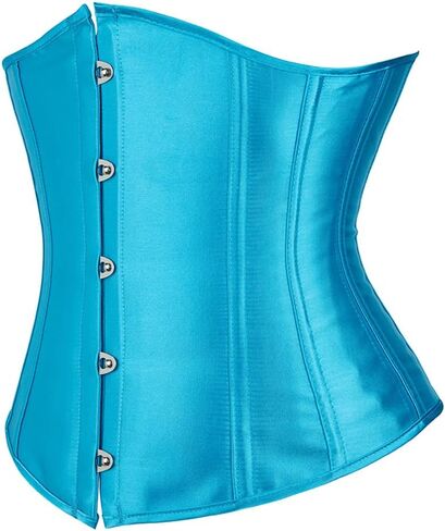 Women's Gothic Classic Satin Lace Up Boned Underbust Corsets Bustiers Top in Saudi Arabia