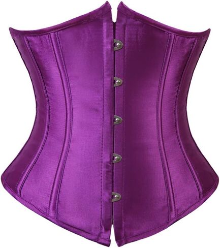 Women's Gothic Classic Satin Lace Up Boned Underbust Corsets Bustiers Top in Saudi Arabia