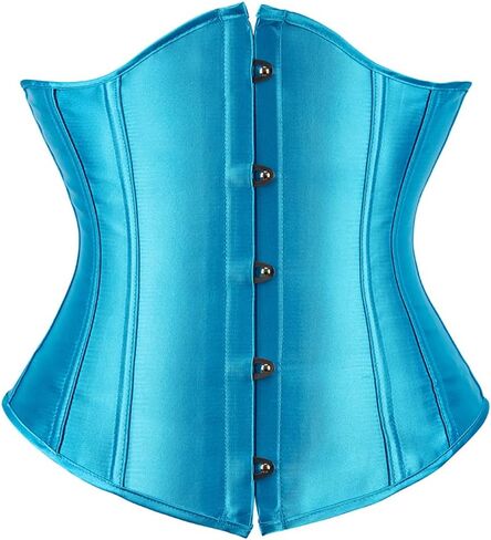 Women's Gothic Classic Satin Lace Up Boned Underbust Corsets Bustiers Top in Saudi Arabia