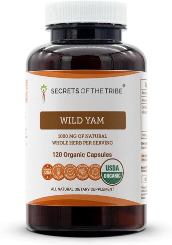 Secrets of the Tribe Wild Yam Capsules 1200 mg Responsibly farmed USDA Organic Wild Yam (Dioscorea Villosa) Dried Root, Hormone Support Supplement (2x120 Capsules) in Saudi Arabia
