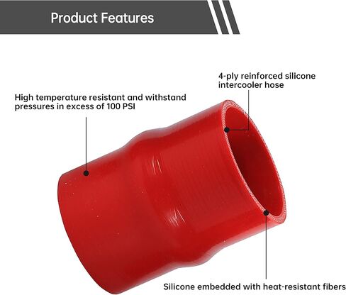6.6L Silicone Intercooler Boot Kit مع المشابك متوافقة مع GMC 6.6L Duramax Lly 2004-2005 - Black in Saudi Arabia