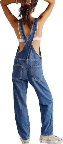 Owl's-Yard Women Long Jumpsuit Casual Bib Wide Leg Adjustable Strap Romper Pants 90s Retro Revolt Dungaree Overalls in Kuwait