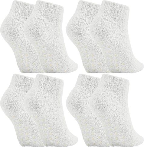 Foaincore 4 Pack Non Slip Hospital Socks for Women Men Non Slip Glip Chlle Guzzy Gocks Dark Dark Hompts in Kuwait