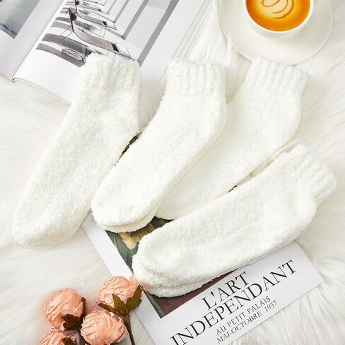 Foaincore 4 Pack Non Slip Hospital Socks for Women Men Non Slip Glip Chlle Guzzy Gocks Dark Dark Hompts in Kuwait