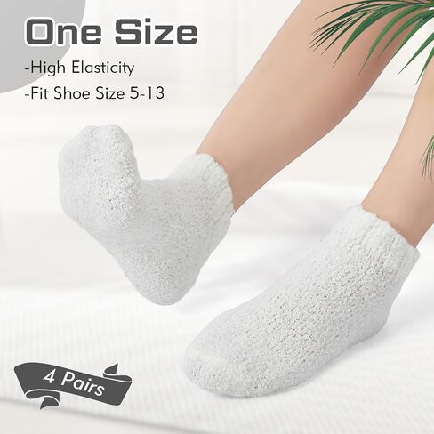 Foaincore 4 Pack Non Slip Hospital Socks for Women Men Non Slip Glip Chlle Guzzy Gocks Dark Dark Hompts in Kuwait