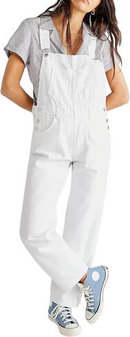 Owl's-Yard Women Long Jumpsuit Casual Bib Wide Leg Adjustable Strap Romper Pants 90s Retro Revolt Dungaree Overalls in Kuwait