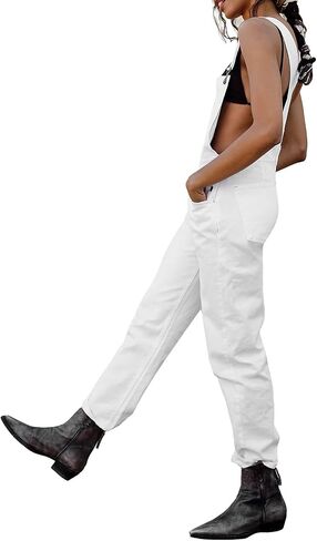 Owl's-Yard Women Long Jumpsuit Casual Bib Wide Leg Adjustable Strap Romper Pants 90s Retro Revolt Dungaree Overalls in Kuwait
