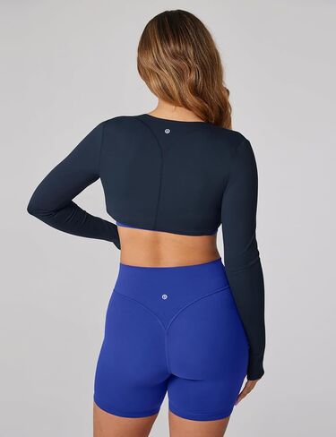 Cropped Long Sleeve Workout Tops Shrug for Women Open Front Bolero Buttery Soft Gym Yoga Daily Layering Piece in Kuwait