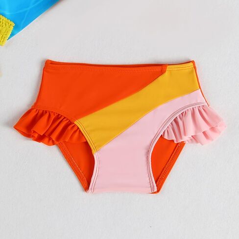 Toddler Girl Swimsuit Color Block Swimwear Girls Beach Bathing Suit Two Pieces Bikini Set 1-6 Years in Saudi Arabia