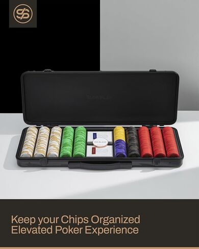 SLOWPLAY Godel Poker Chip Case | High-end Carrying Case, Full Protection for Poker Chips, German Polycarbonate Shell, Super Portable & Sturdy (500pcs Chips Capacity, For 39/40mm Chips) in Saudi Arabia