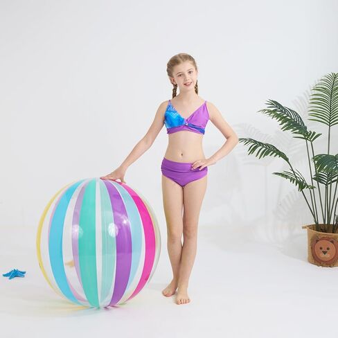 فتيات السباحة 3 قطعة الخامس الرقبة الاستوائية كروس صليب البيكيني مجموعة دبابة جافة سريعة مع تنورة شاطئ الرباط 7-16T in Kuwait