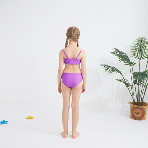 فتيات السباحة 3 قطعة الخامس الرقبة الاستوائية كروس صليب البيكيني مجموعة دبابة جافة سريعة مع تنورة شاطئ الرباط 7-16T in Kuwait