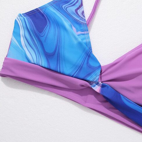 فتيات السباحة 3 قطعة الخامس الرقبة الاستوائية كروس صليب البيكيني مجموعة دبابة جافة سريعة مع تنورة شاطئ الرباط 7-16T in Kuwait