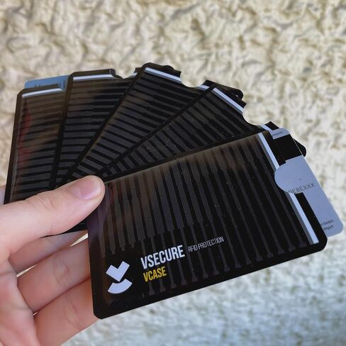 RFID Card Holder, Set of 5 RFID Blocking Sleeves, Credit Card Holder, Debit Card Cover (Elegant Black) in Saudi Arabia