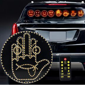 Car Gesture Light with Remote Control, Three Types of Gestures can be Freely Switched, Remote Control Comes with Battery，Suitable for Cars and Trucks