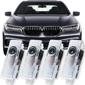 4 Pack Car Door Lights Logo Projector ، Welcome Light Lights متوافق مع إكسسوارات BMW 3 4 5 6 7 Series M3 M5 X1 X3 X4 X6 Series