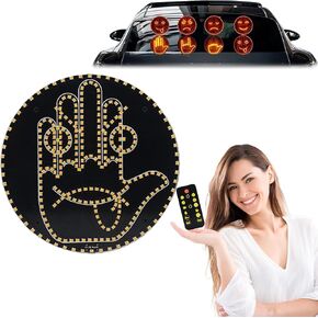 Finger Gesture Light, Funny Led Hand Sign with Remote,with Multiple Light and Pattern Modes, Easy to Use, Ideal for Car, Truck Gifts (One Color Round 8 Modes（1Pcs）) in Kuwait