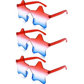 4th of July Glasses with Red White and Blue Style for Independence Patriots Labor Day American USA Flag Sunglasses